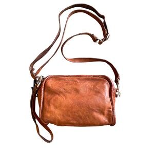 Campomaggi Rectangle Crossbody Bag in Cognac